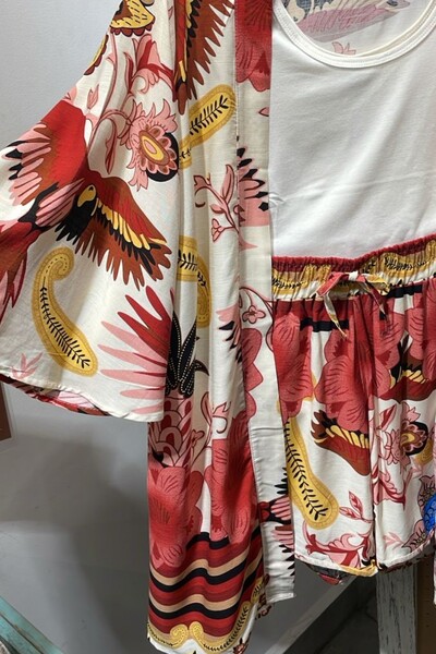FotoConjunto Bermuda + Kimono em viscose