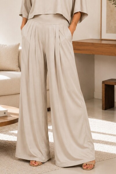 Foto Pantalona Celeste Tecido Fluity