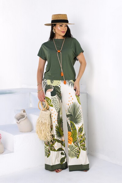 FotoCalça Pantalona Mel Estampada