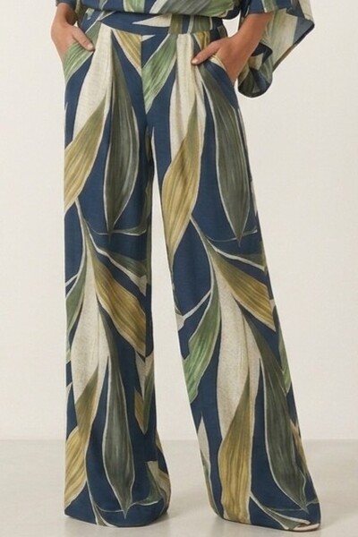 Foto Calça Pantalona Estampada