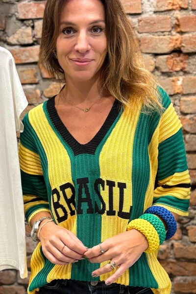 Blusa do brasil feminina para curtir a copa: Blusa Tricot e Mais!