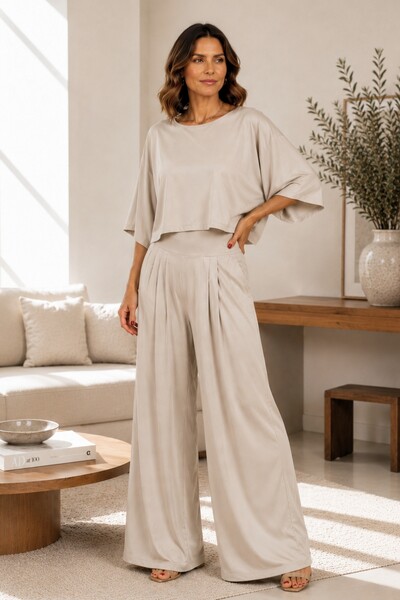 Foto Pantalona Celeste Tecido Fluity