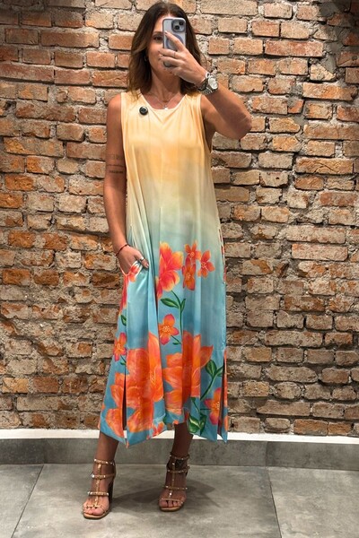 Foto Vestido Lila Estampado