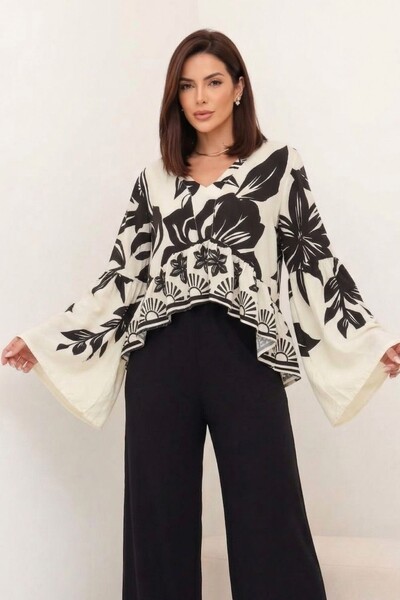 FotoBata Betina Manga Longa Viscolinho