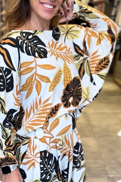 Foto Blusa Morcego Manga Longa Estampada