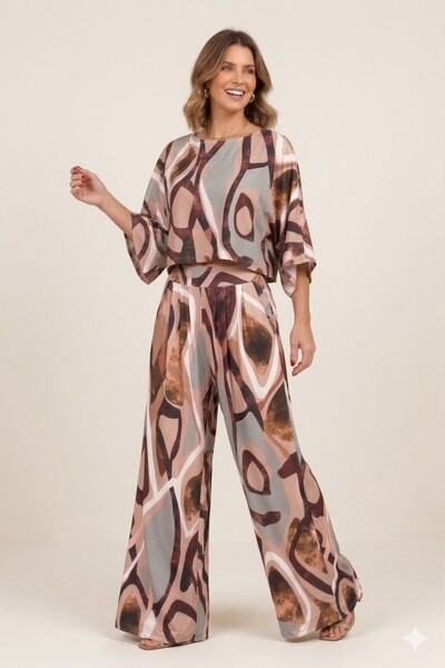 FotoPantalona Celeste Tecido Fluity