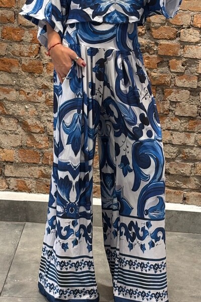 Foto Pantalona Celeste Tecido Fluity