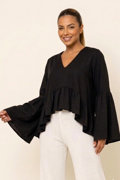 FotoBata Betina Manga Longa Viscolinho