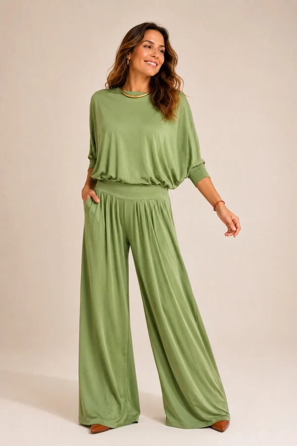 Pantalona Celeste Tecido Fluity