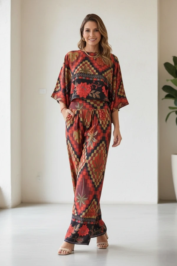 Pantalona Celeste Tecido Fluity