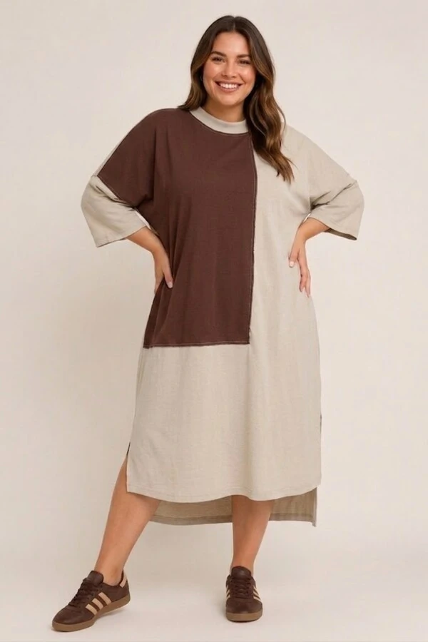 Vestido Bicolor Toronto em Moletinho
