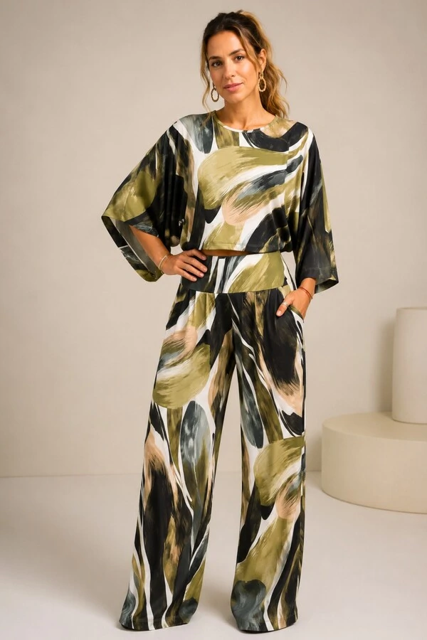 Pantalona Celeste Tecido Fluity