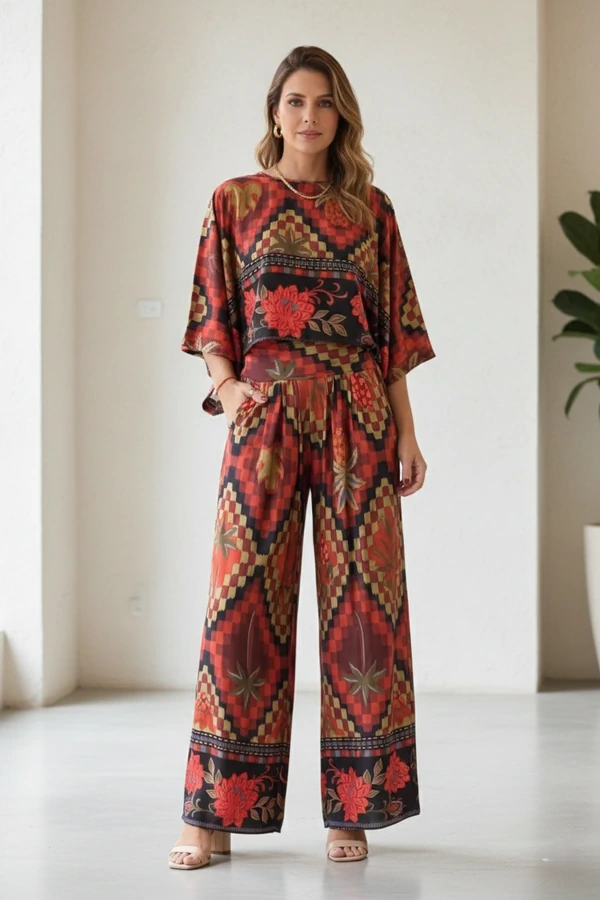 Pantalona Celeste Tecido Fluity