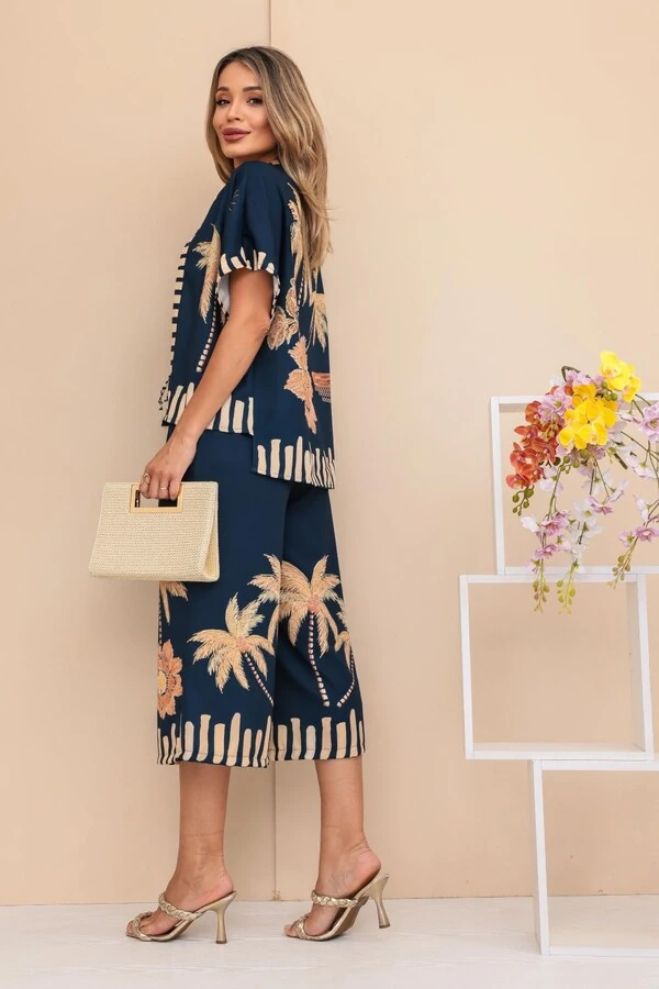 Conjunto Céu e Mar Pantacourt + Kimono VIP