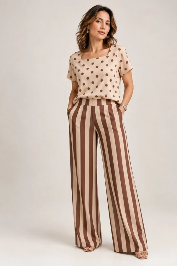 Calça Pantalona Sara em Crepe Soft