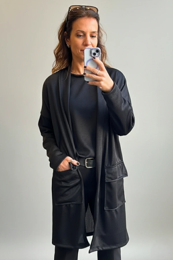 Blusa Manga Longa Malha Canelada