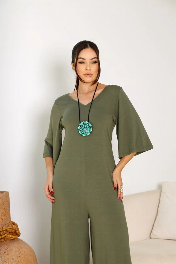 Macacão Amplo Manga 3/4