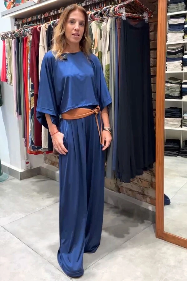 Pantalona Celeste Tecido Fluity