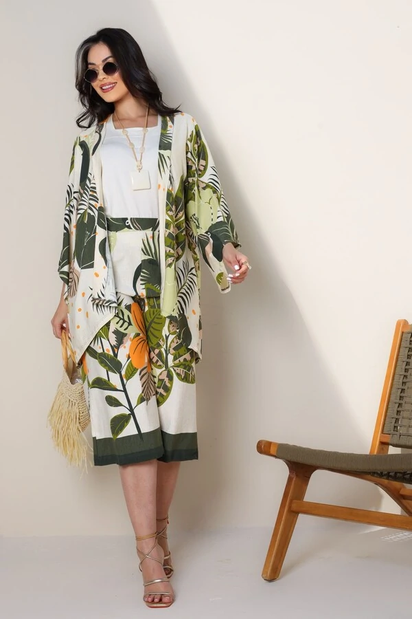 Kimono Esmeralda Estampado- Tam. Único