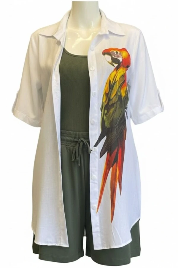 Camisa Em Viscolinho Arara