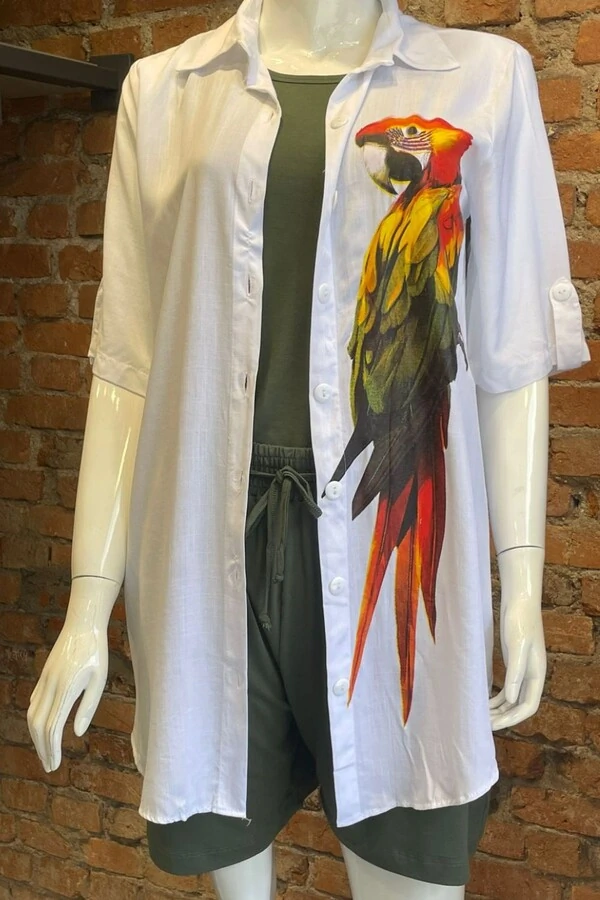 Camisa Em Viscolinho Arara