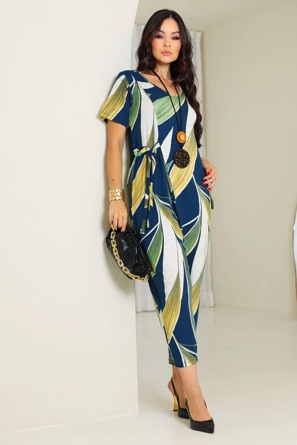 Macacão Encanto com amarração lateral em malha