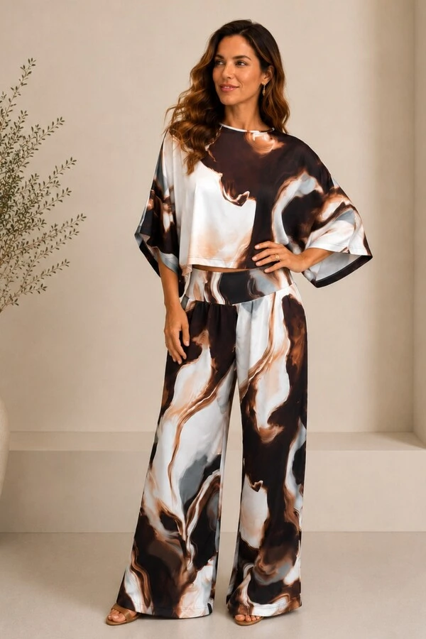 Pantalona Celeste Tecido Fluity