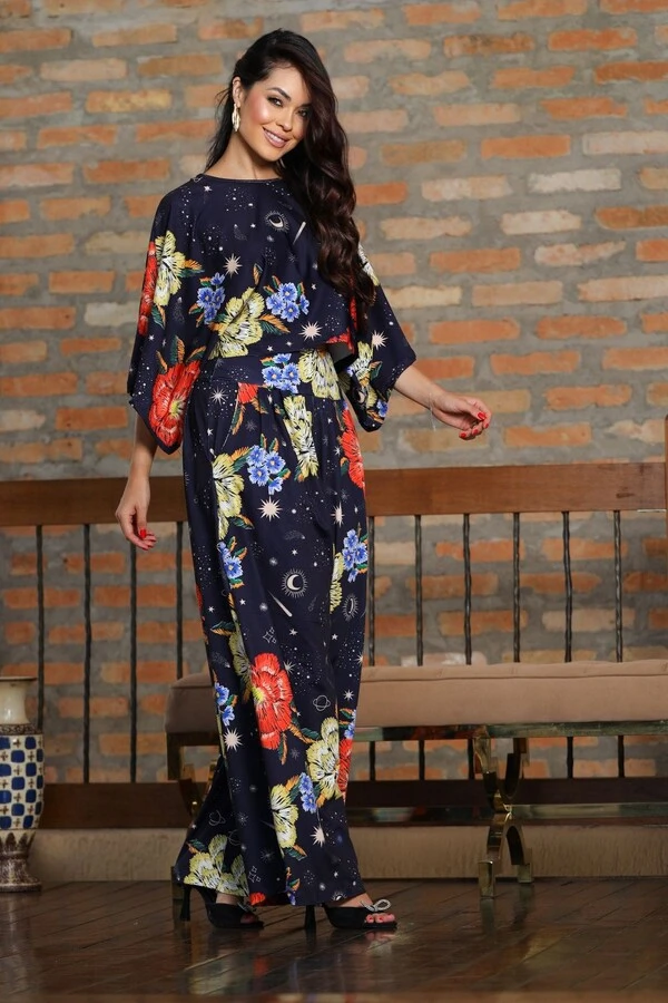 Pantalona e Bata em tecido Fluity