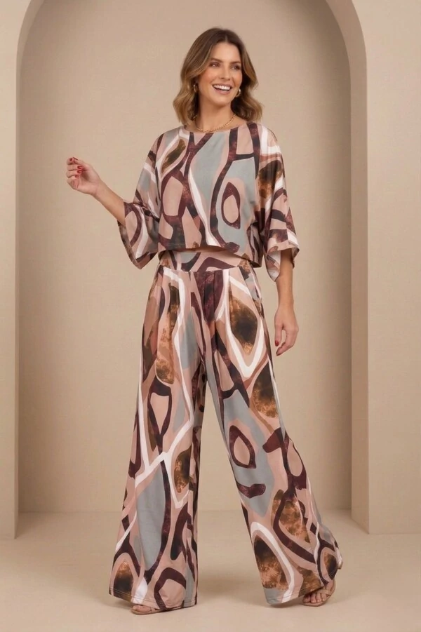 Pantalona Celeste Tecido Fluity