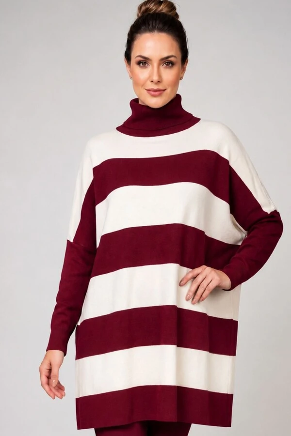 Blusa Manga Longa Listrada em Lãzinha premium