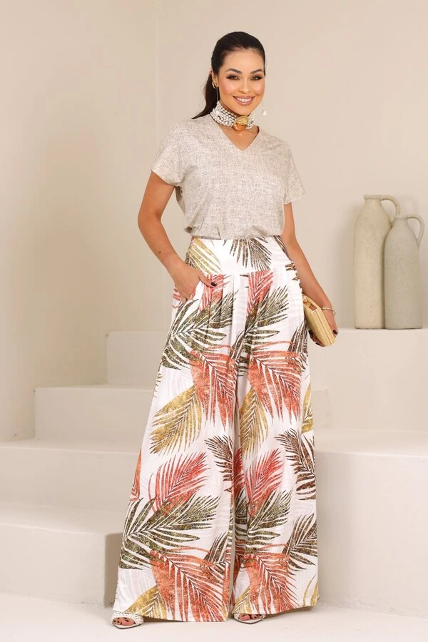 Calça Pantalona Celeste