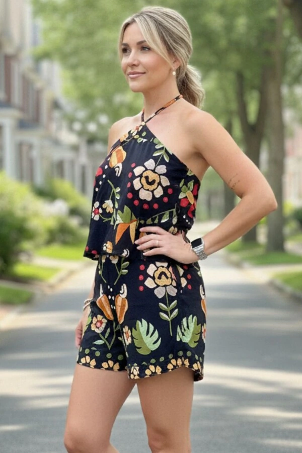 Conjunto Bermuda e Top em Viscose