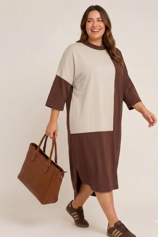 Vestido Bicolor Toronto em Moletinho