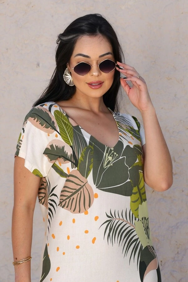 Vestido em Malha Estampando Alba