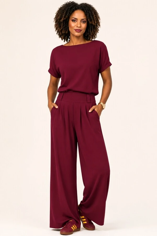 Blusa Decote Canoa Lisa
