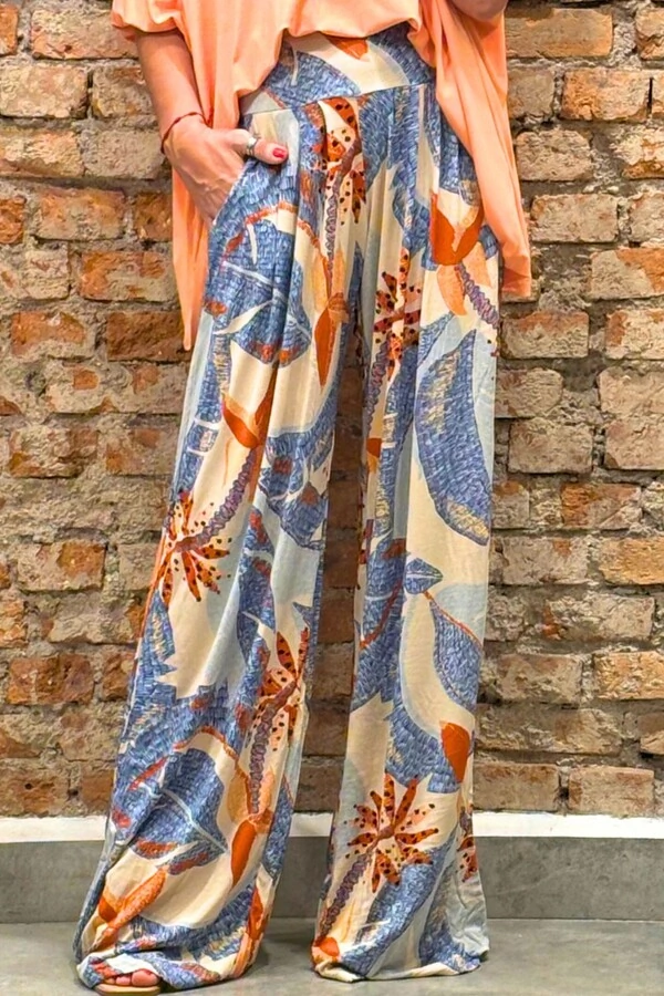 Calça Pantalona Sublime em Malha Crepiada