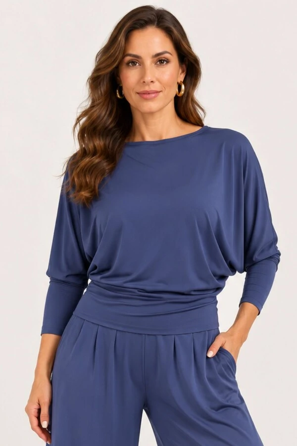 Blusa Morcego Manga Longa em Fluity