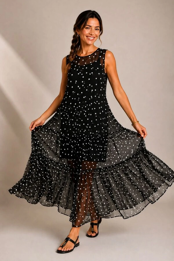 Vestido Tule Regata