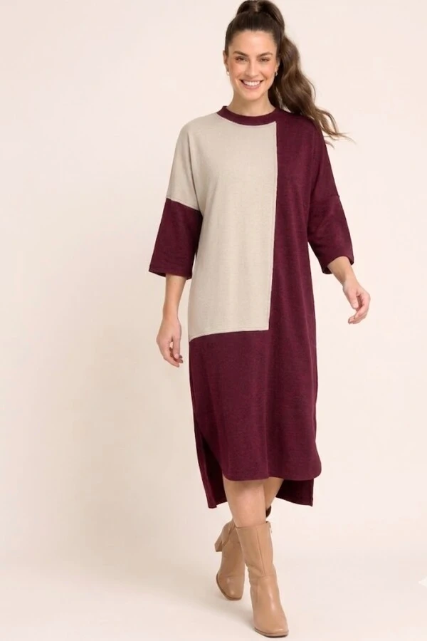Vestido Bicolor Toronto em Moletinho