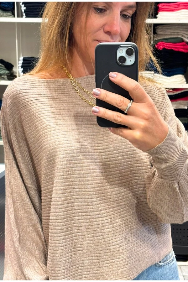 Blusa Morcego Lãzinha Canelada