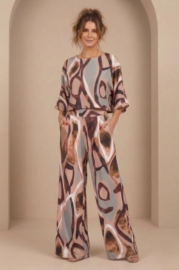 Pantalona Celeste Tecido Fluity