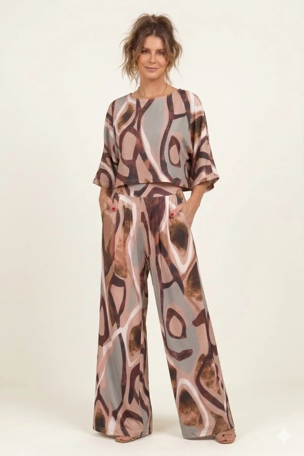 Pantalona Celeste Tecido Fluity