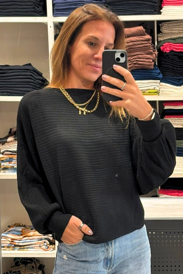 Blusa Morcego Lãzinha Canelada