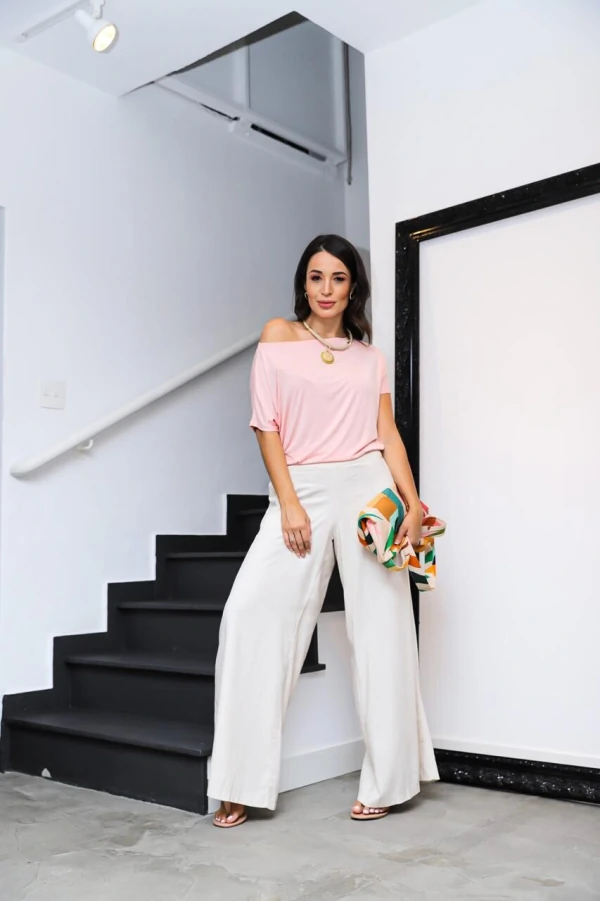 Calça Pantalona Sara em Crepe Soft