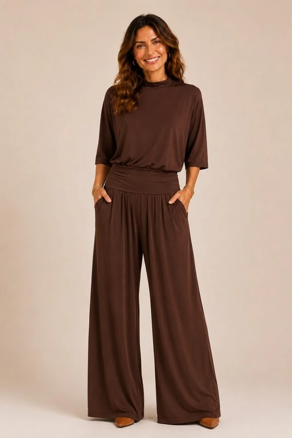 Pantalona Celeste + Blusa Bianca