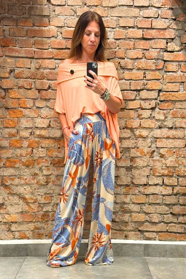 Calça Pantalona Sublime em Malha Crepiada