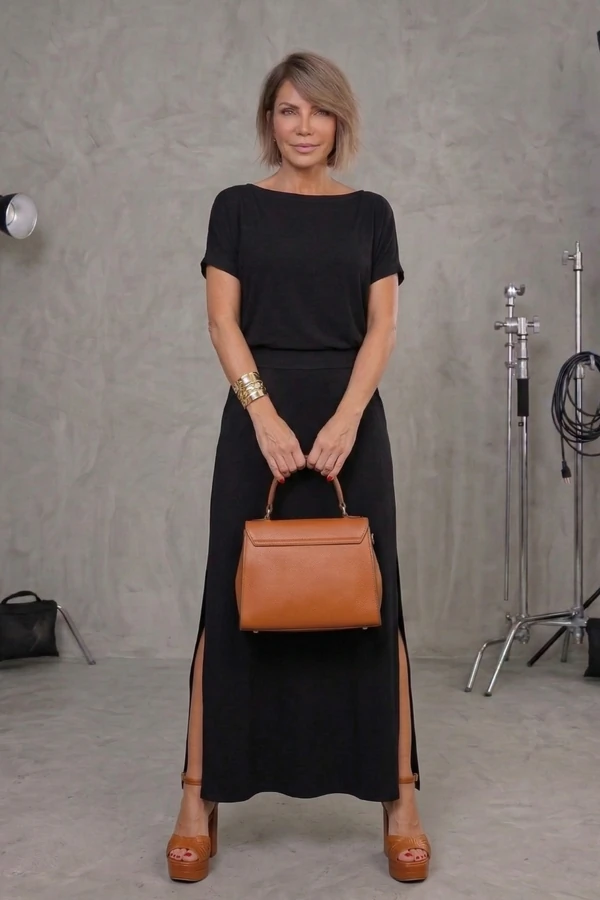 Saia Midi em malha Nara