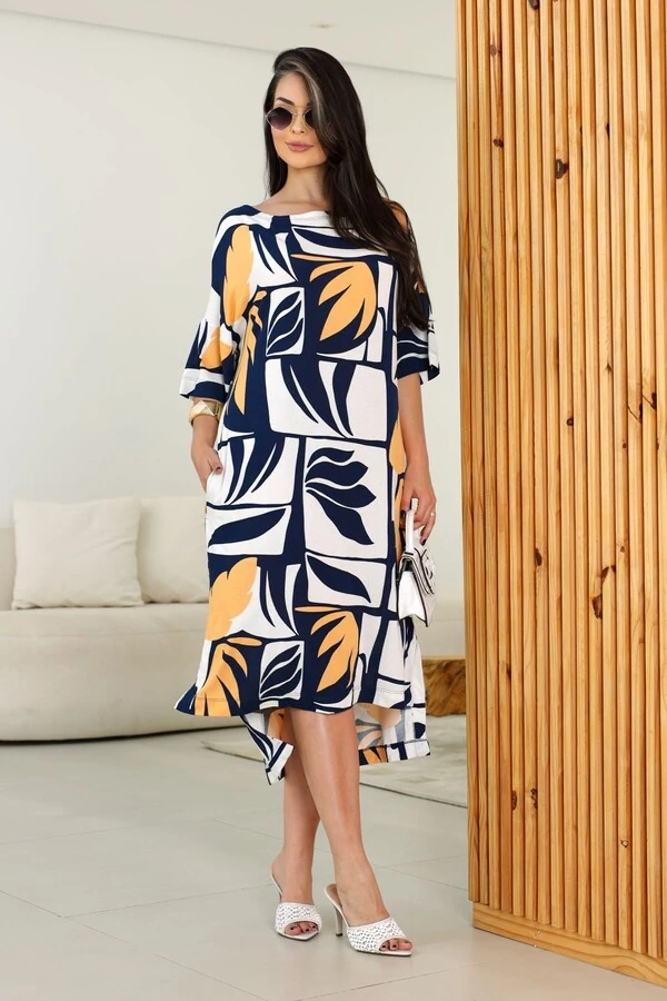 Vestido Glória em malha crepiada