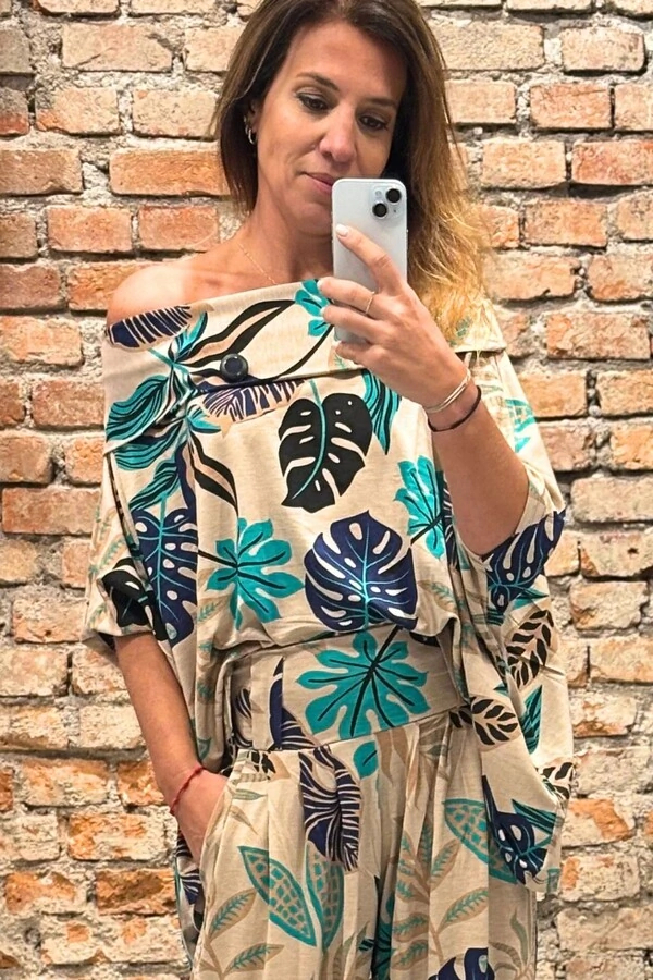 Blusa Ombro a Ombro Areta Estampada