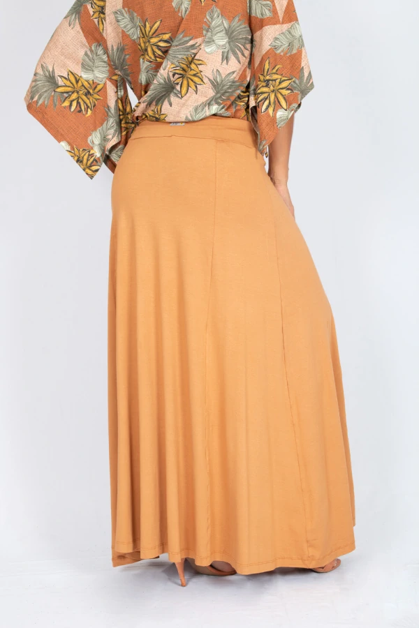 Saia Longa Com Recortes Lisa